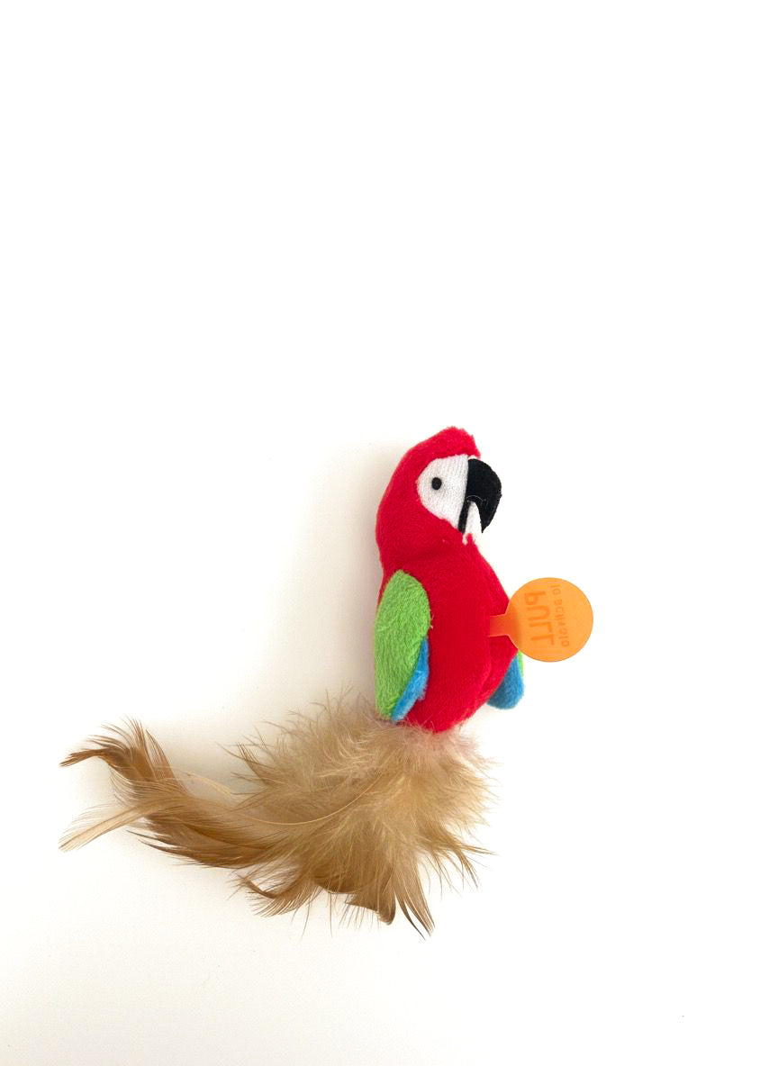 Cvrkutava papagaj igračka za mačke – Tropikalna zabava 🐾