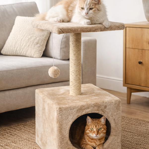 Pet Planeta CozyTower™ – Mačje Drvo sa Kućicom (60 cm)