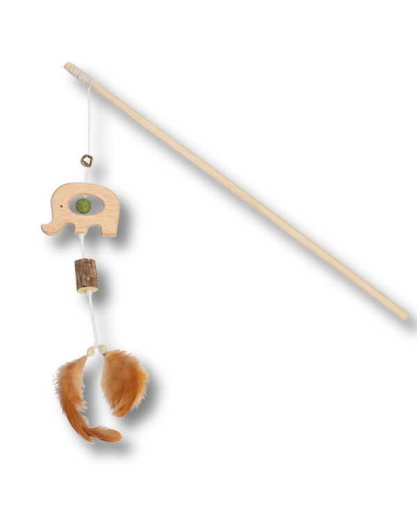 Drvena Mačja Igračka – Teaser Štap sa Catnipom