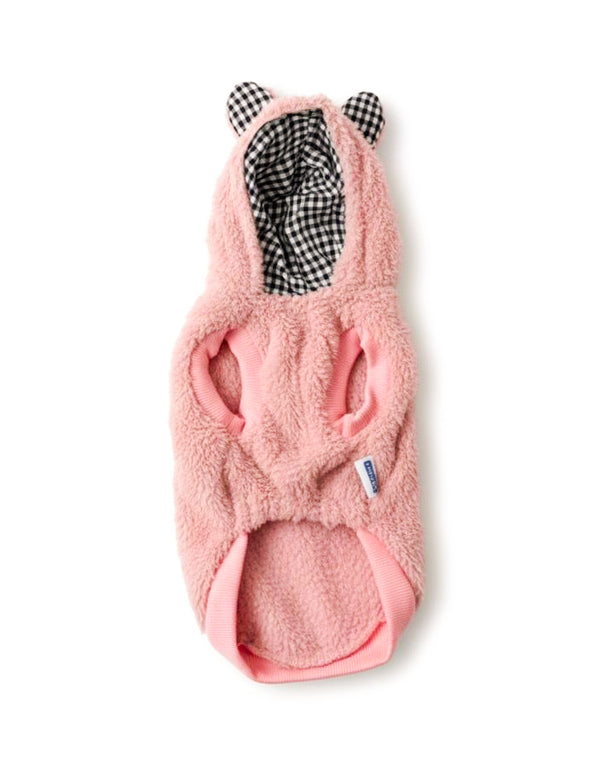 Pink Teddy Hoodie – Mekani zimski duks sa kapuljačom i ušima 🐻