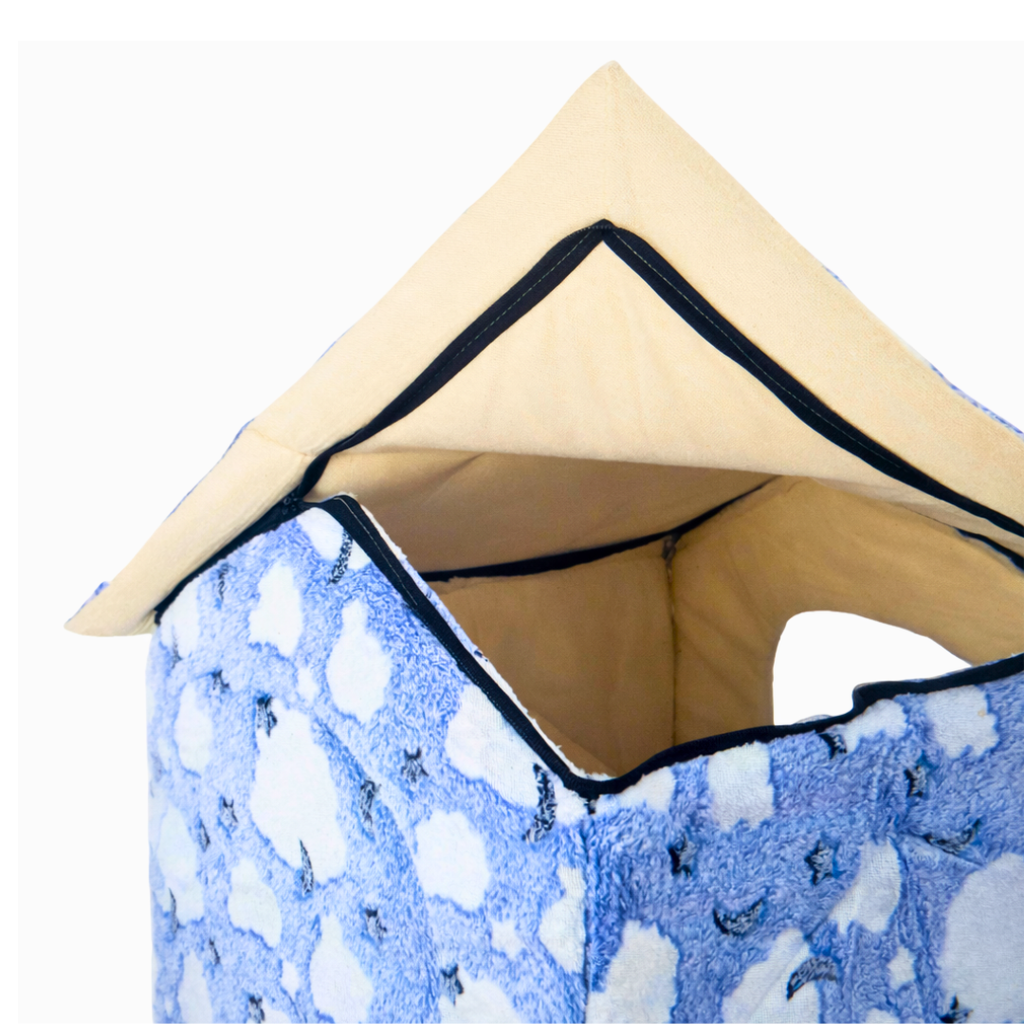 Plava Kućica za Ljubimce – Topla Zimska Oaza (53×50×43 cm)