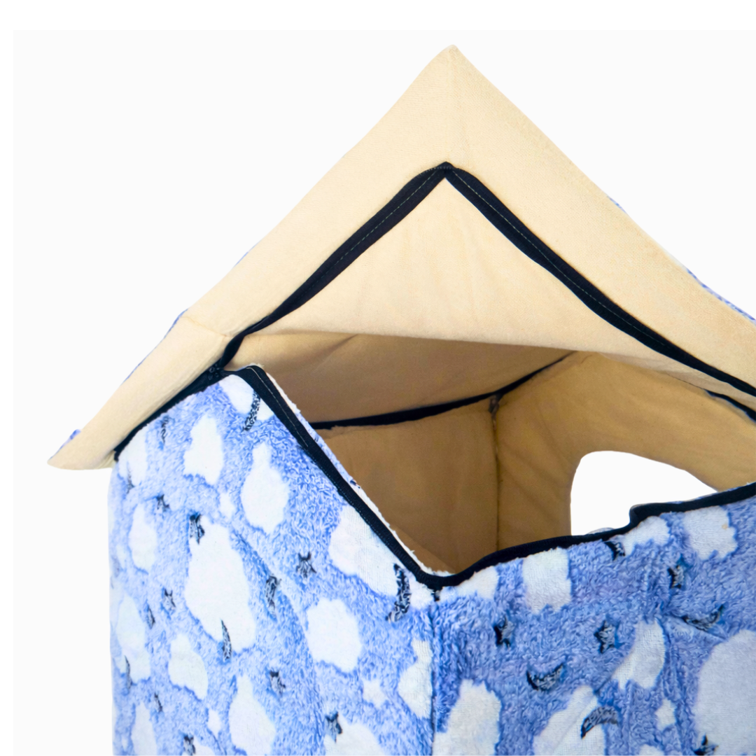 Plava Kućica za Ljubimce – Topla Zimska Oaza (53×50×43 cm)