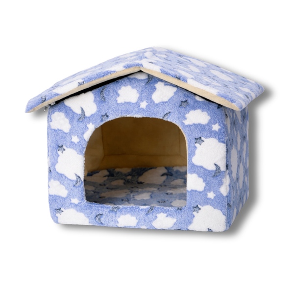 Plava Kućica za Ljubimce – Topla Zimska Oaza (53×50×43 cm)